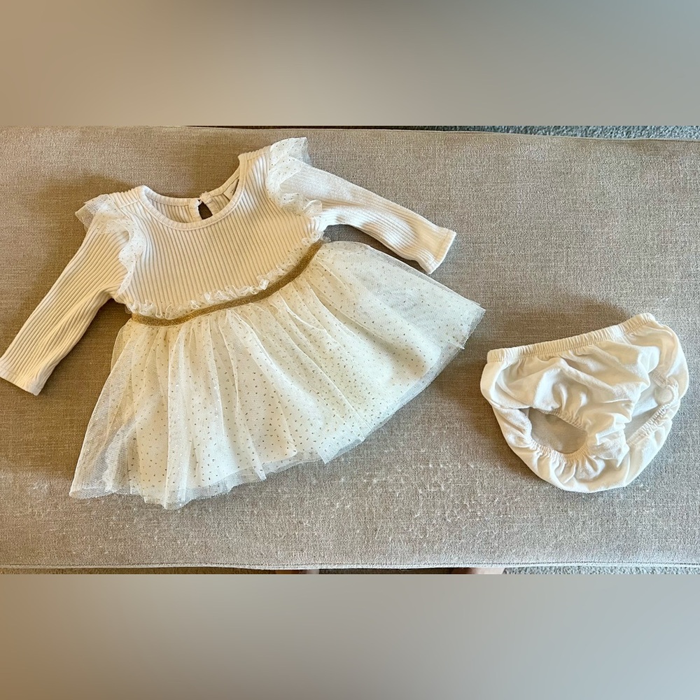 Holiday Baby Dress with Tulle Skirt